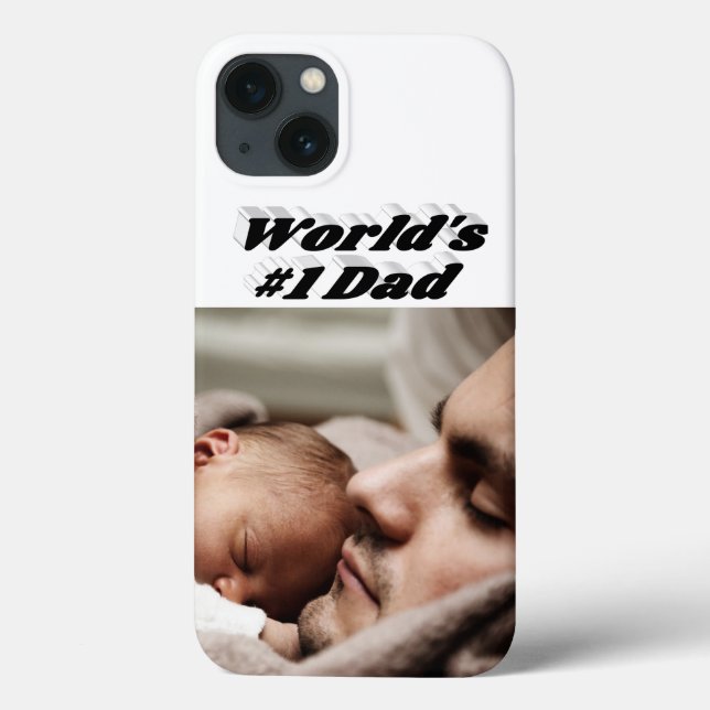 Dad Photo black text  iPhone Case (Rückseite)