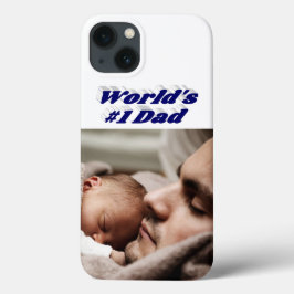 Dad Photo dark blue text iPhone Case