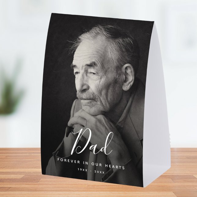 Dad Photo Memorial Table Tent Tischaufsteller (Dad Photo Memorial Table Sign)
