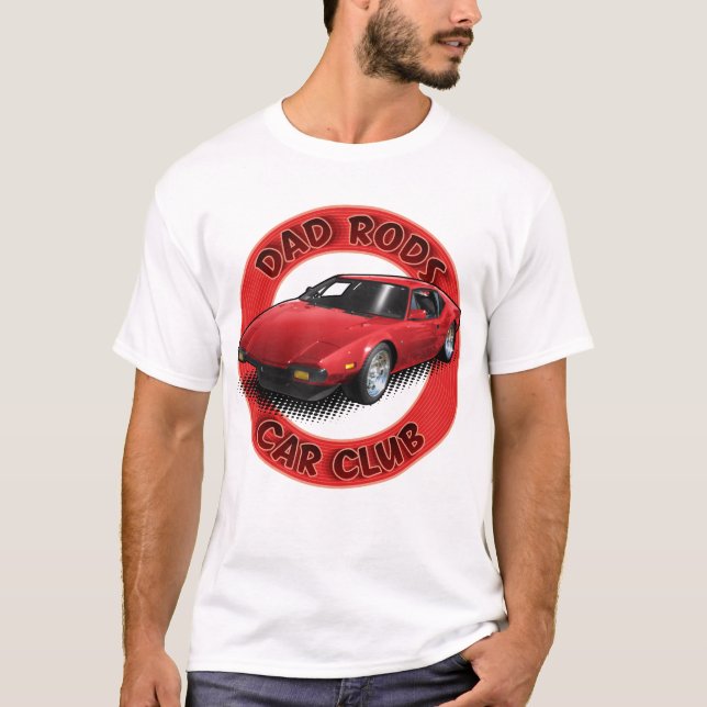 Dad Rods Car Club Red Pantera Car T-Shirt (Vorderseite)