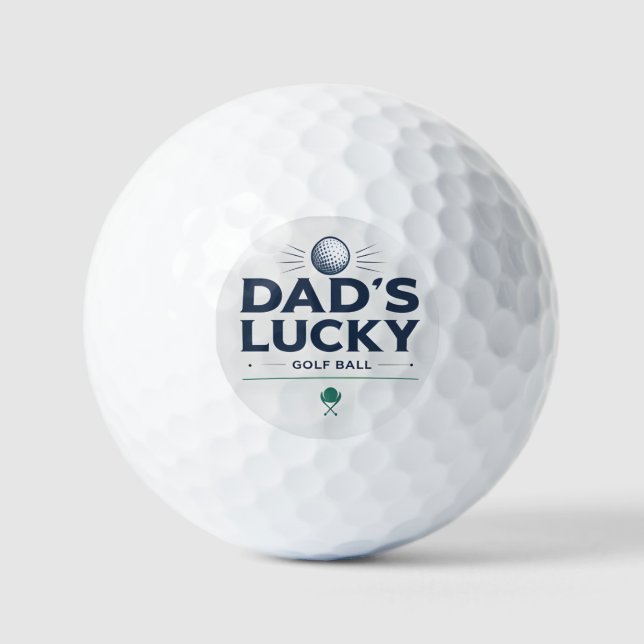 Dad’s Lucky Golf Ball Modern Golf Art (Vorderseite)