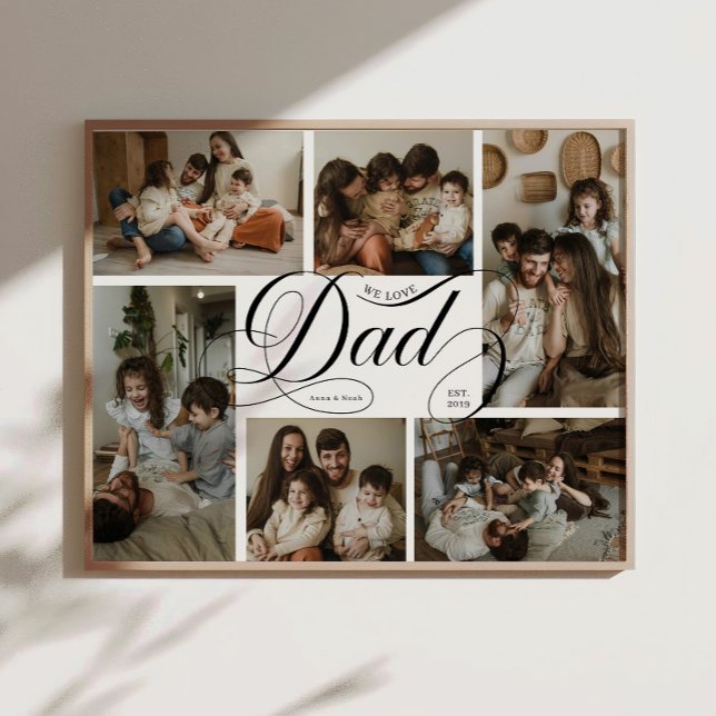 Dad-Script-Typografie 6-Foto-Collage Poster (Von Creator hochgeladen)