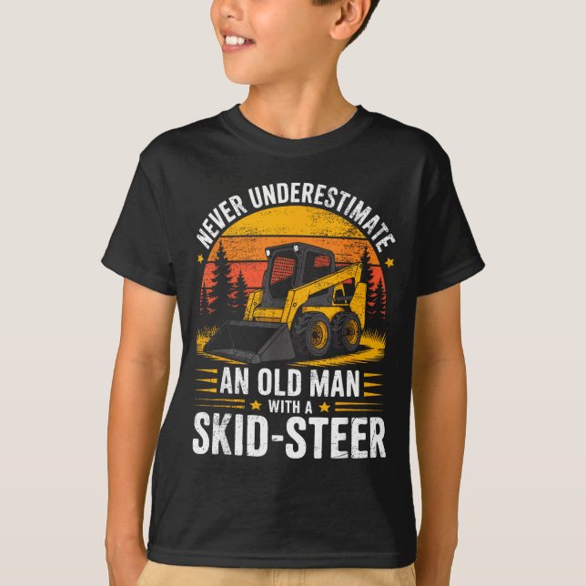 Dad Skid Steer Operator Father Construction Heavy  T-Shirt (Vorderseite)