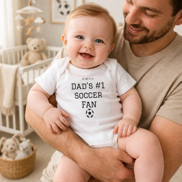 Dad Soccer Fan Baby Name Custom Strampler