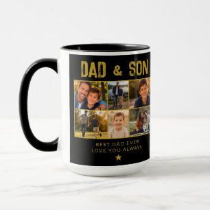 Dad & Sohn Gold Familie 6 Foto Tasse