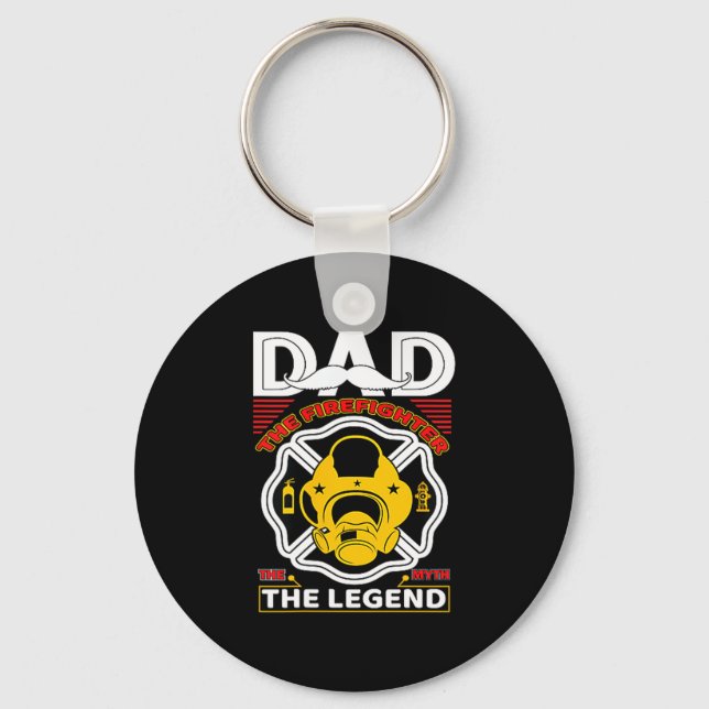 Dad The Myth Legend Fireman Gift Proud Firefighter Schlüsselanhänger (Vorderseite)