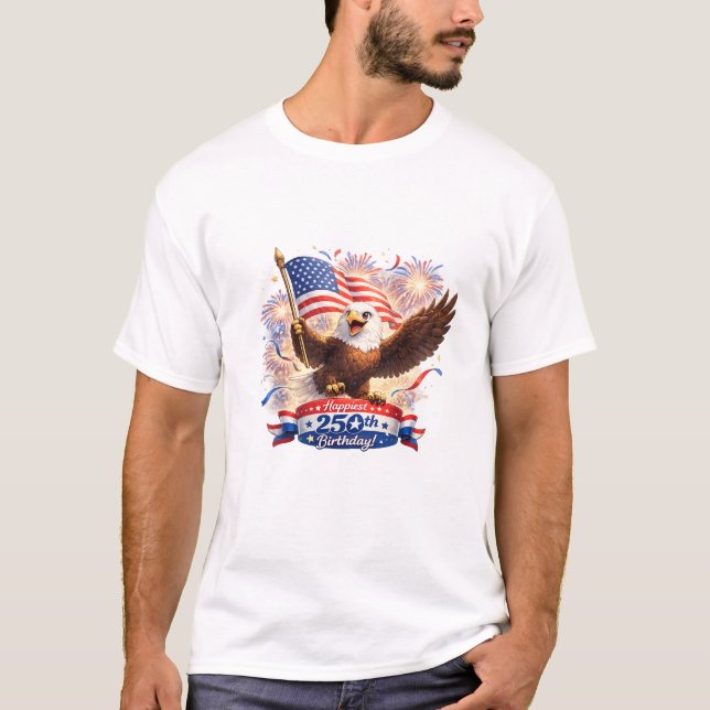 dad Tshirt Blessed  Happy 250th Birthday USA! (Vorderseite)