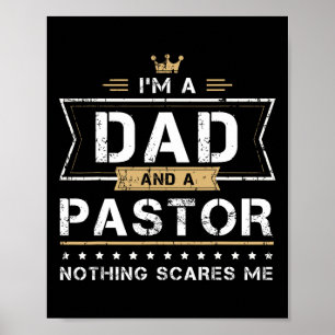 Dad und Pastor Nichts schreckt mich Geschenk Poster