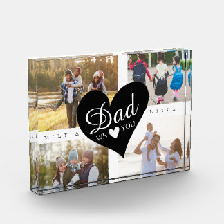 Dad We Love You Modern Heart Photo Fotoblock