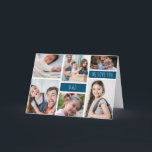 Dad We Love You Photo Collage Karte<br><div class="desc">Modern Photo Collage Card. Design features 6 photos and Dad We Love You In trendy lettering on a navy background. Perfect gift for dad for fathers day,  Christmas or birthday etc.</div>