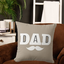 Dad-Wurfkissen Schnurrbart Braue Schwarz Grau Oran Kissen