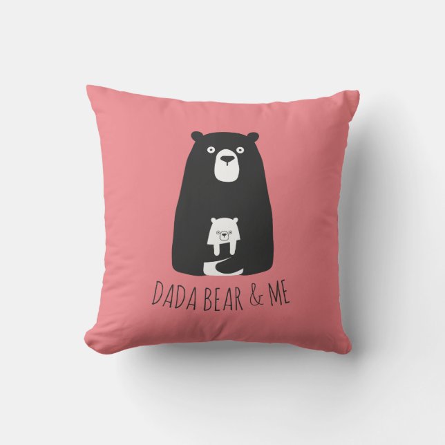 DADA BEAR & ME | Vater Kids Daughter Son Dada Bear Kissen (Vorderseite)
