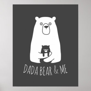 DADA BEAR & ME   Vater Kids Daughter Son Dada Bear Poster