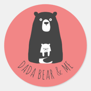 DADA BEAR & ME   Vater Kids Daughter Son Dada Bear Runder Aufkleber