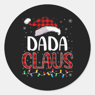 Dada Claus Weihnachtsbeleuchtung Matching Family X Runder Aufkleber