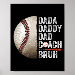 Dada Daddy Dad Bruh Vintage Bysebyll Coach Lustig Poster