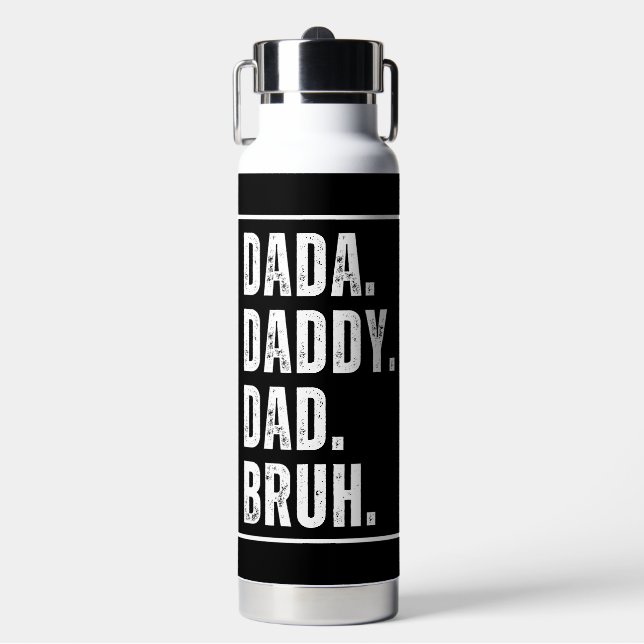 Dada Daddy Vater Bruh verzweifelt Retro Vatertag Trinkflasche (Vorderseite)