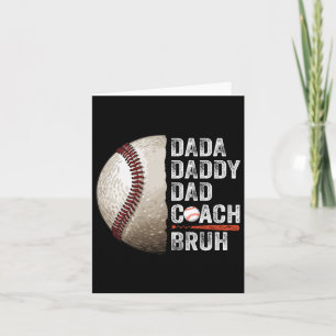 Dada Daddy Vater Bruh Vintag Baseball Coach Funny Karte