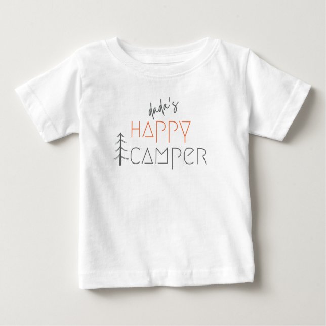 dada est heureux camper. T-shirt bébé (Devant)