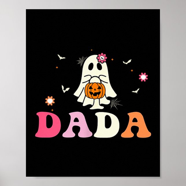 Dada Ghost Boo One Soky Dad First Halloween Birthd Poster (Vorne)
