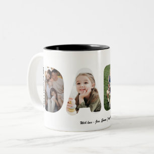 Dada individuelles Wort Foto personalisierter Vate Zweifarbige Tasse