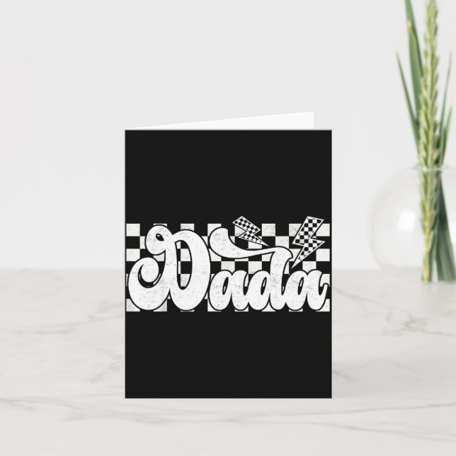 Dada Lightning Checkered Father's Day Dad Grandpa  Karte (Vorderseite)