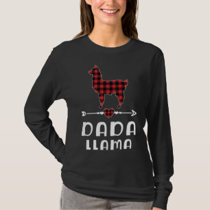 Dada Llama Christmas Red Kariert Buffalo Family Ma T-Shirt