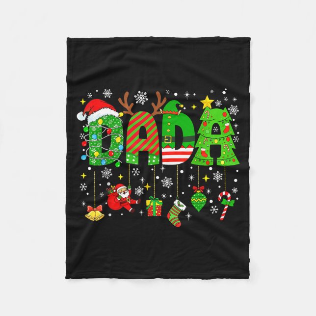 Dada Matching Funny Christmas Family Couple Xmas S Fleecedecke (Vorderseite)