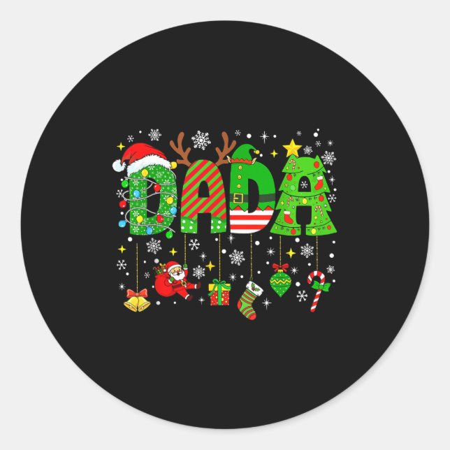 Dada Matching Funny Christmas Family Couple Xmas S Runder Aufkleber (Vorderseite)