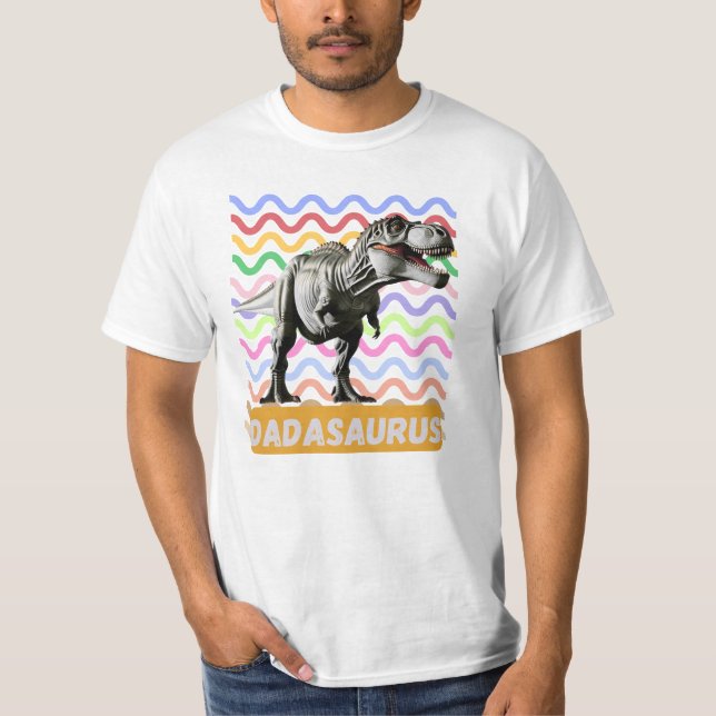 Dada Saurus T-Rex Vater Dinosaur Funny Fathers Gif T-Shirt (Vorderseite)