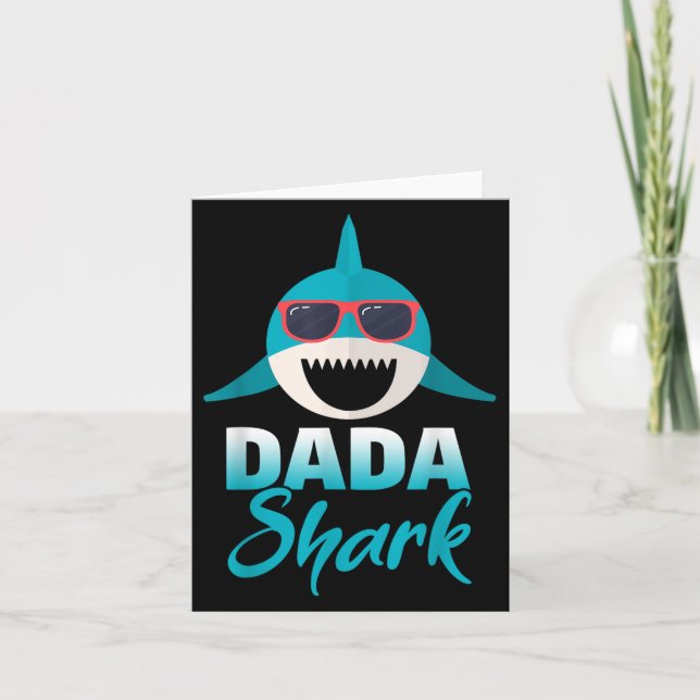 Dada Shark Wearing Cool Sungles Daddy Karte (Vorderseite)