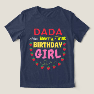 Dada The Berry First Birthday of Girl Strawberr Tri-Blend Shirt
