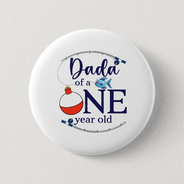 Dada vom großen Einen Angeljungen ersten Geburtsta Button (Vorderseite)