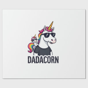 Dadacorn - Einhorn-Vater und Baby-Weihnachten Papa Geschenkpapier