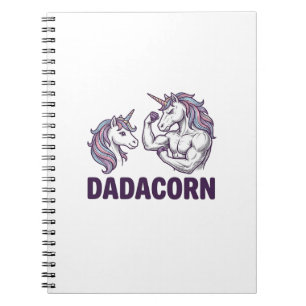 Dadacorn Lustiges Einhorn Papa Vektor-Shirt-Design Notizblock