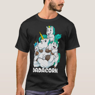 Dadacorn Muskel Einhorn Vater von 3 Babys Väter Da T-Shirt