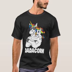 Dadacorn Muskel entschlacken Vater mit Baby Daught T-Shirt
