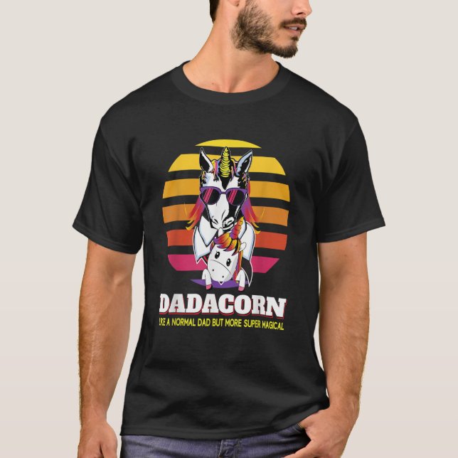 Dadacorn Unicorn Super Vater Baby Vathers Day Chri T-Shirt (Vorderseite)