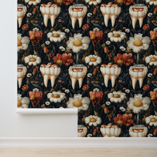Dadaism Chamomile Tooth Blume Zahnklinik Dekor Tapete