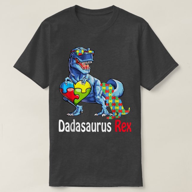Dadasaurus Daddy Rex Autism Awareness Proud Dad Fa T-Shirt (Design vorne)