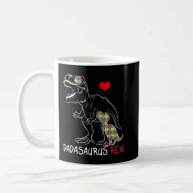 Dadasaurus Daddy Rex Autism Awareness Proud Vater  Kaffeetasse (Links)