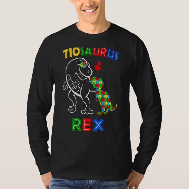 Dadasaurus Daddy Rex Autism Awareness Proud Vater  T-Shirt (Vorderseite)