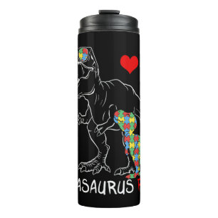Dadasaurus Daddy Rex Autism Awareness Proud Vater Thermosbecher