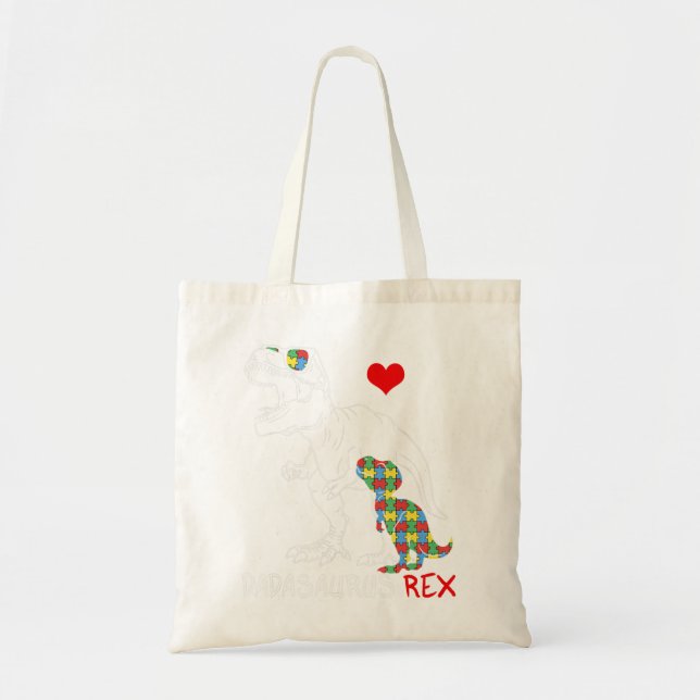 Dadasaurus Daddy Rex Autism Awareness Proud Vater  Tragetasche (Vorne)