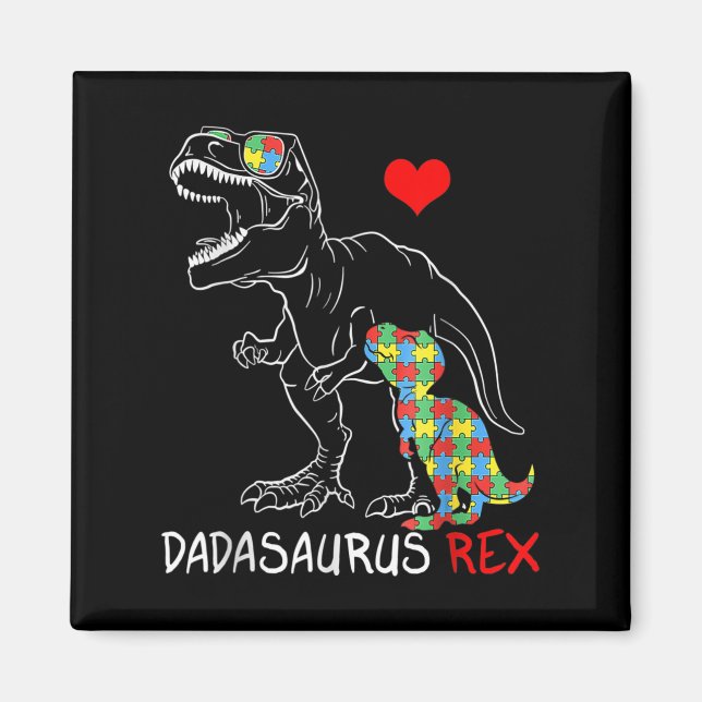 Dadasaurus Rex Autism Awareness Proud Vater Vaters Magnet (Vorne)