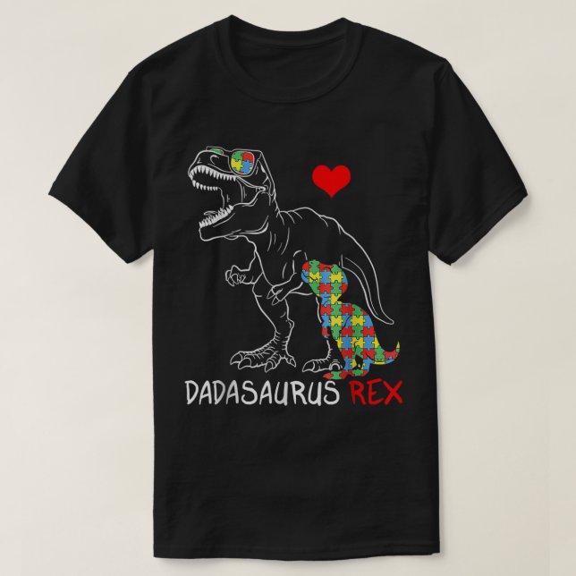 Dadasaurus Rex Autism Awareness Proud Vater Vaters T-Shirt (Design vorne)