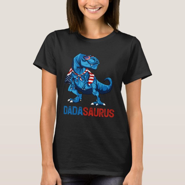 Dadasaurus Rex Dinosaur Dada Saurus Father Day 4th T-Shirt (Vorderseite)