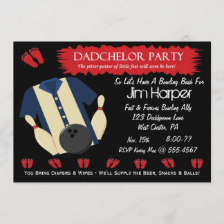 Dadchelor Bowlings-Party Einladungen