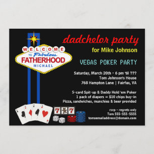 Dadchelor Party - Vegas Casino Style Invitations