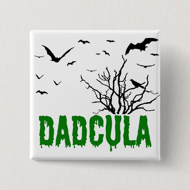 Dadcula Green Dripping Schriftart Flying Bats Button (Vorderseite)